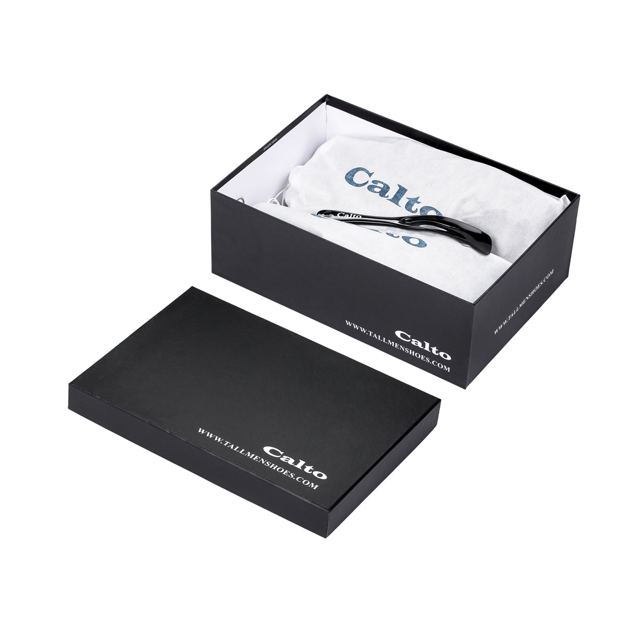 CALTO - K30521 - 3.3 Inches Taller (Black) - Woven Slip-On High-Top Chelsea Ankle Boots