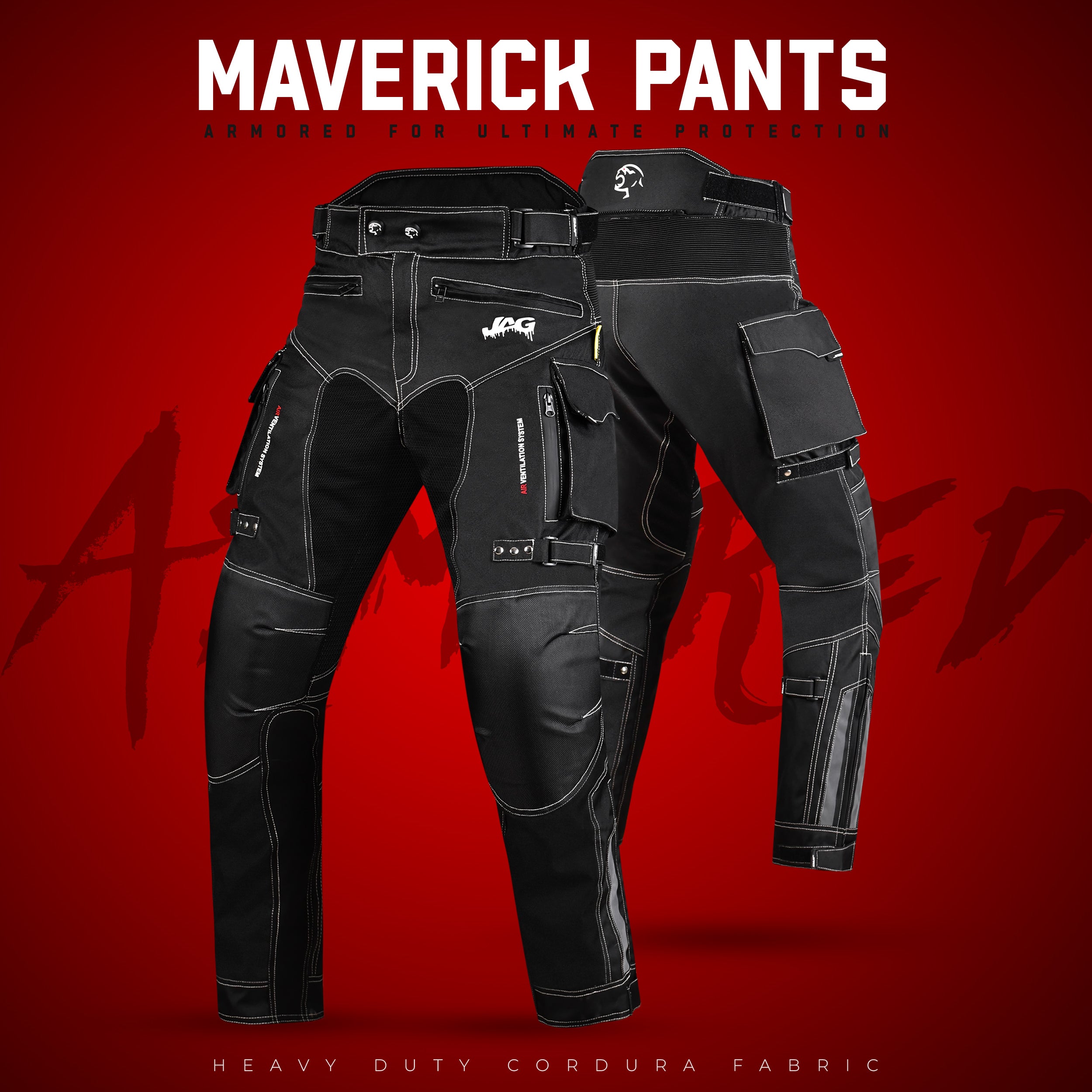 JAG Maverick Motorcycle Protective Pant - Black