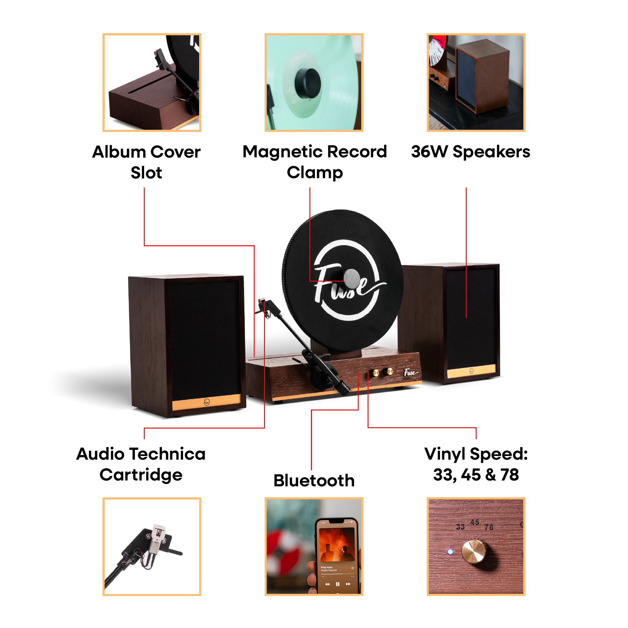 Fuse Audio GLD Vertical Vinyl Record Player